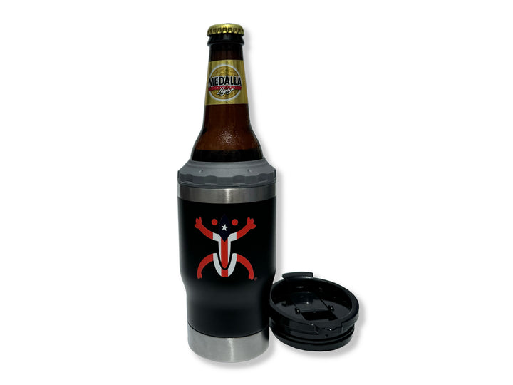 Premium Broqui tumbler featuring double-wall insulation and the iconic Coquí symbol, inspired by Puerto Rican culture.
